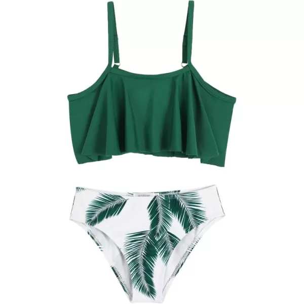Arshiner Girls Swimsuit Two Pieces Bikini Set Ruffle Bathing Suits Flounced Tankini Swimwear