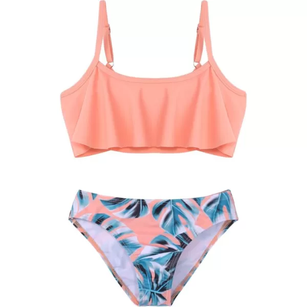 Arshiner Girls Swimsuit Two Pieces Bikini Set Ruffle Bathing Suits Flounced Tankini Swimwear