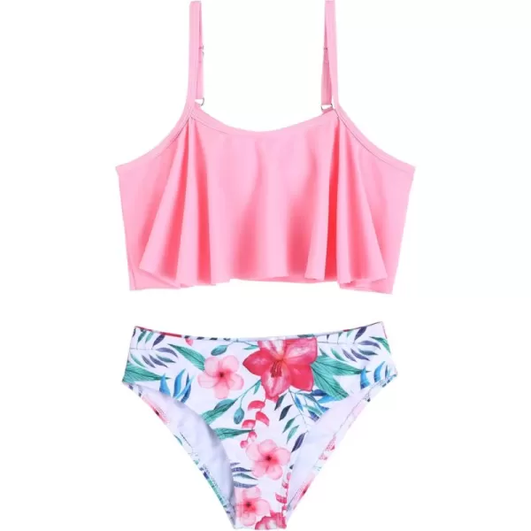 Arshiner Girls Swimsuit Two Pieces Bikini Set Ruffle Bathing Suits Flounced Tankini Swimwear