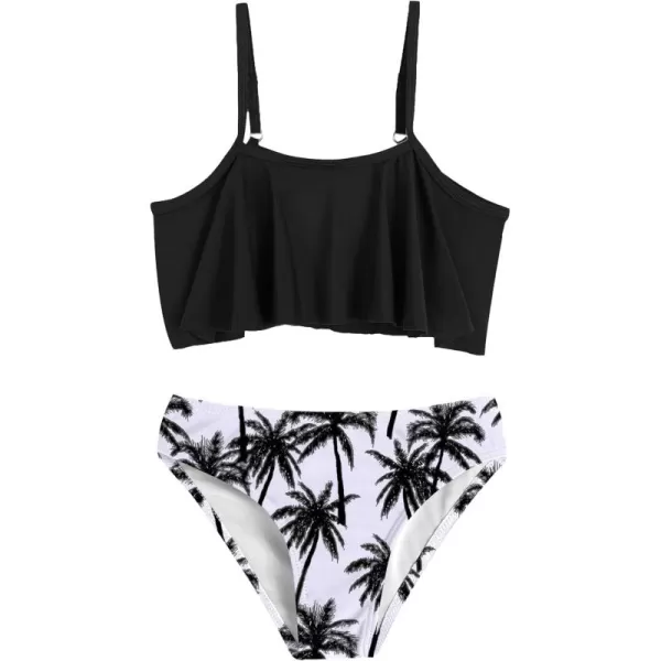 Arshiner Girls Swimsuit Two Pieces Bikini Set Ruffle Bathing Suits Flounced Tankini Swimwear