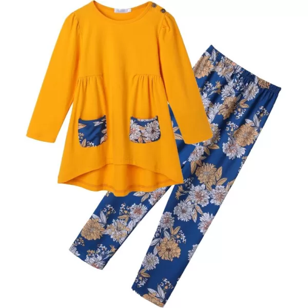 Arshiner Little Girls Outfits Cute Clothing Sets Long Sleeve 2pcs Pants Sets with Pockets