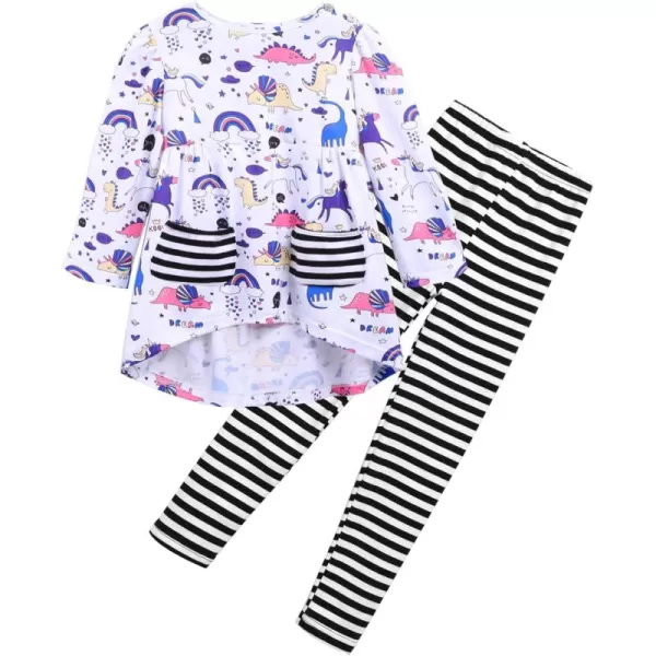 Arshiner Little Girls Outfits Cute Clothing Sets Long Sleeve 2pcs Pants Sets with Pockets