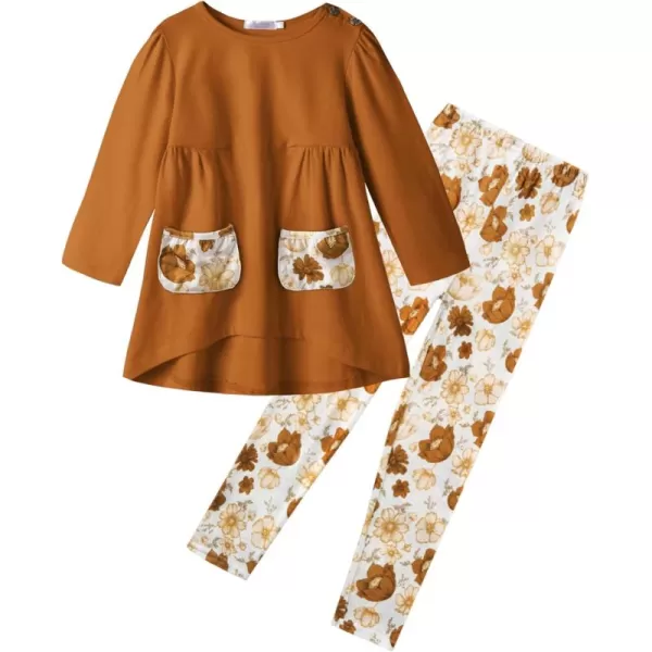 Arshiner Little Girls Outfits Cute Clothing Sets Long Sleeve 2pcs Pants Sets with Pockets