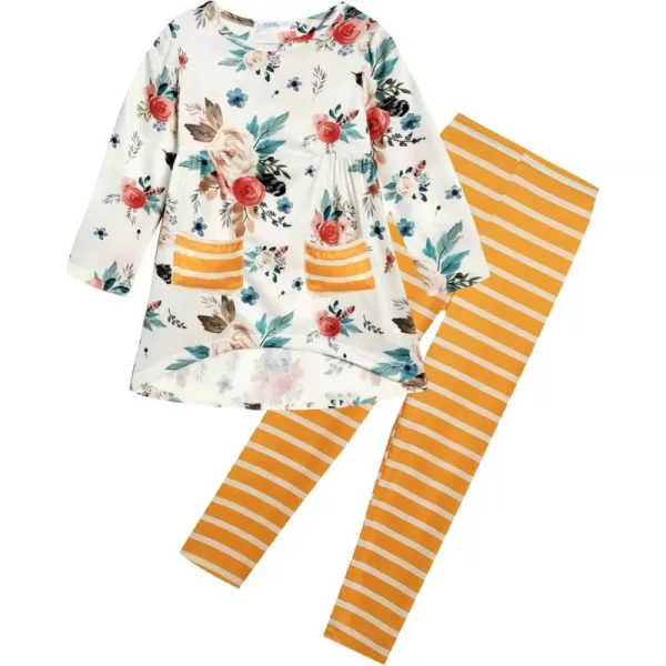 Arshiner Little Girls Outfits Cute Clothing Sets Long Sleeve 2pcs Pants Sets with Pockets