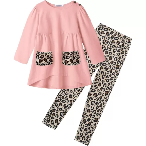 Arshiner Little Girls Outfits Cute Clothing Sets Long Sleeve 2pcs Pants Sets with Pockets