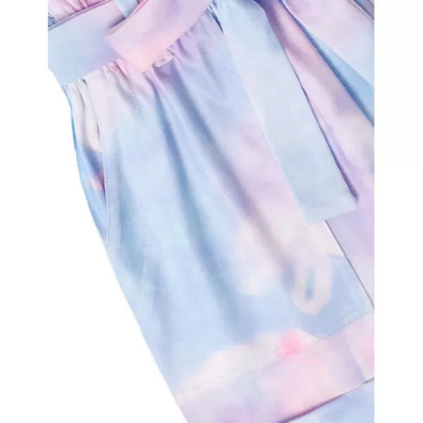 Arshiner Girls 2 Piece Outfit Summer Drop Shoulder Batwing Sleeve Tops and Paperbag Waist Shorts Set Cute Clothing Size 6-14