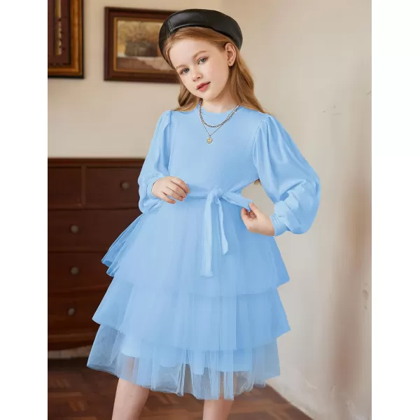 Arshiner Toddler Sweater Dress Little Girls Tutu Fall Winter Puff Long Sleeve Princess Party Birthday Tulle Dresses