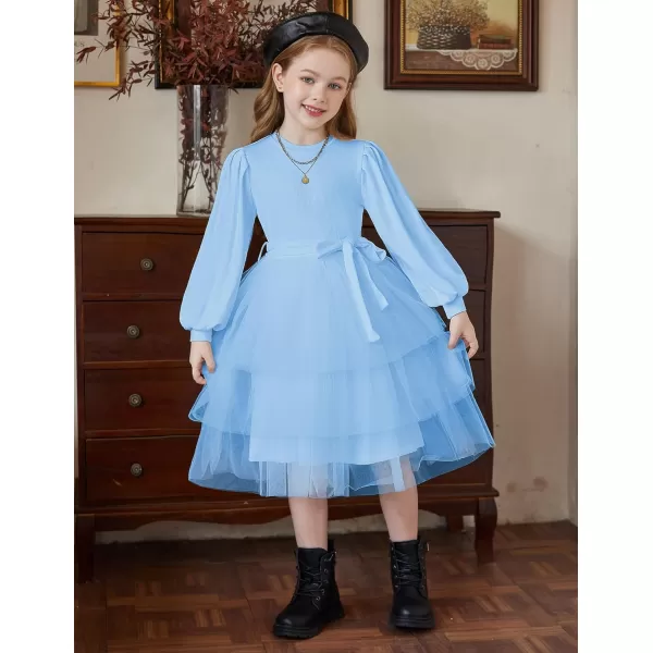 Arshiner Toddler Sweater Dress Little Girls Tutu Fall Winter Puff Long Sleeve Princess Party Birthday Tulle Dresses