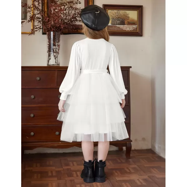 Arshiner Toddler Sweater Dress Little Girls Tutu Fall Winter Puff Long Sleeve Princess Party Birthday Tulle Dresses