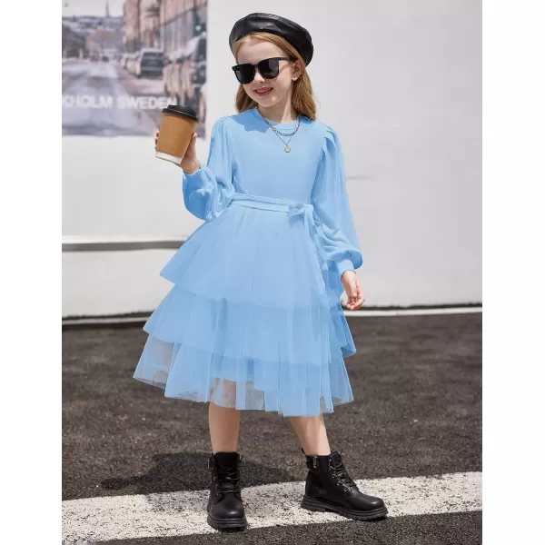 Arshiner Toddler Sweater Dress Little Girls Tutu Fall Winter Puff Long Sleeve Princess Party Birthday Tulle Dresses