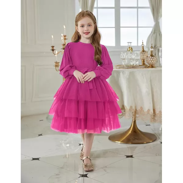Arshiner Toddler Sweater Dress Little Girls Tutu Fall Winter Puff Long Sleeve Princess Party Birthday Tulle Dresses