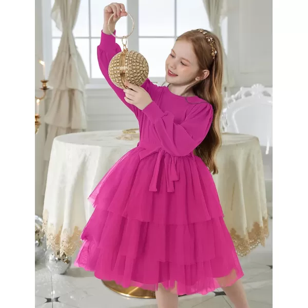 Arshiner Toddler Sweater Dress Little Girls Tutu Fall Winter Puff Long Sleeve Princess Party Birthday Tulle Dresses