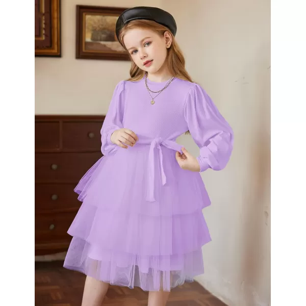 Arshiner Toddler Sweater Dress Little Girls Tutu Fall Winter Puff Long Sleeve Princess Party Birthday Tulle Dresses