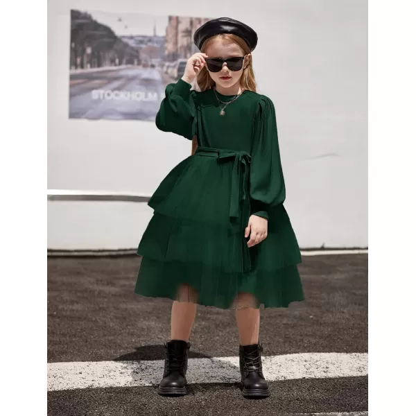 Arshiner Toddler Sweater Dress Little Girls Tutu Fall Winter Puff Long Sleeve Princess Party Birthday Tulle Dresses