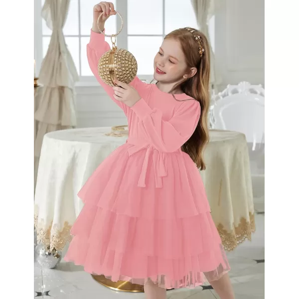 Arshiner Toddler Sweater Dress Little Girls Tutu Fall Winter Puff Long Sleeve Princess Party Birthday Tulle Dresses
