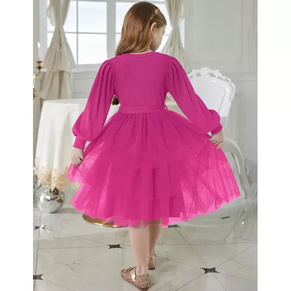 Arshiner Toddler Sweater Dress Little Girls Tutu Fall Winter Puff Long Sleeve Princess Party Birthday Tulle Dresses