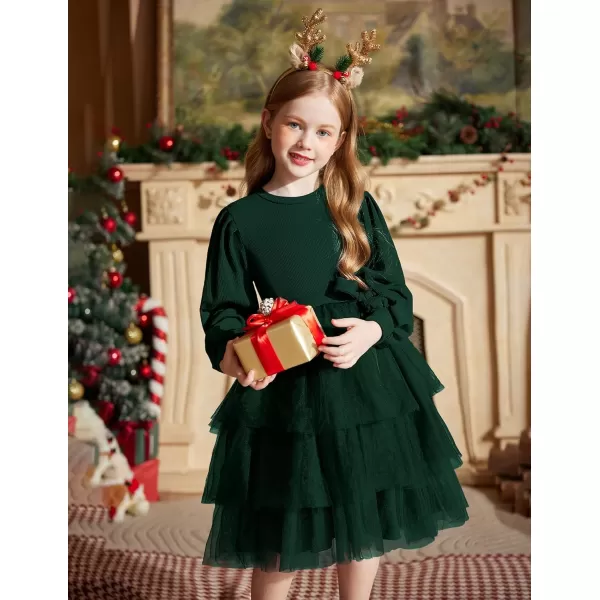 Arshiner Toddler Sweater Dress Little Girls Tutu Fall Winter Puff Long Sleeve Princess Party Birthday Tulle Dresses