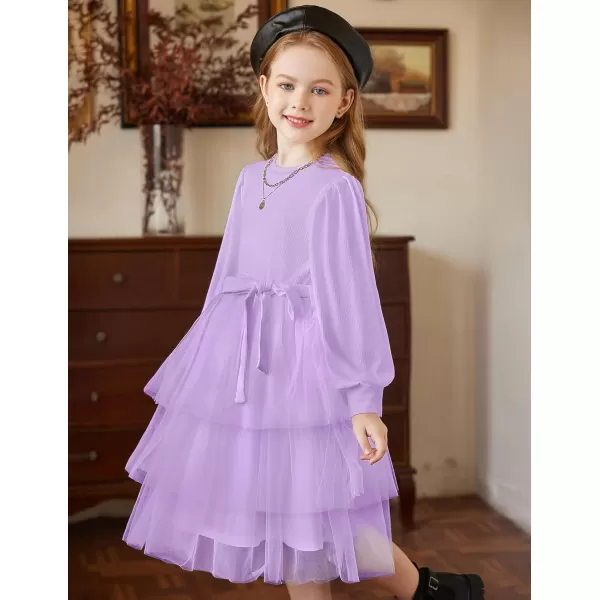 Arshiner Toddler Sweater Dress Little Girls Tutu Fall Winter Puff Long Sleeve Princess Party Birthday Tulle Dresses