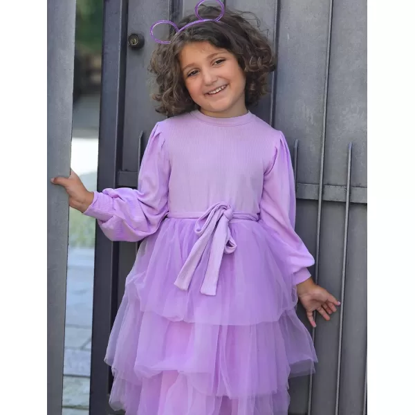 Arshiner Toddler Sweater Dress Little Girls Tutu Fall Winter Puff Long Sleeve Princess Party Birthday Tulle Dresses