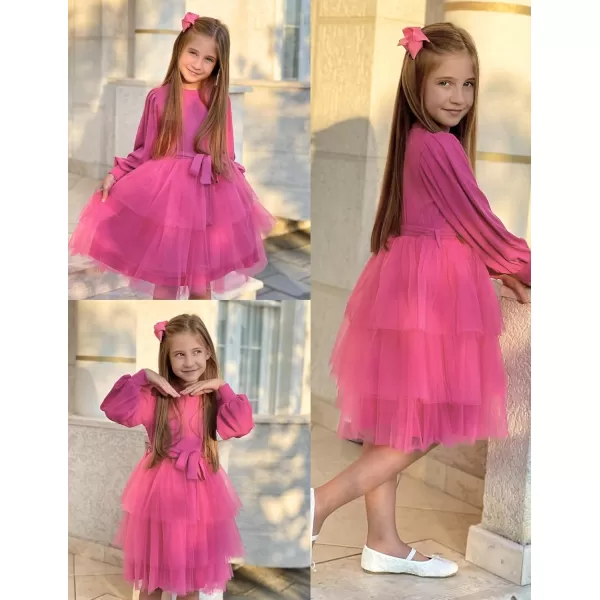 Arshiner Toddler Sweater Dress Little Girls Tutu Fall Winter Puff Long Sleeve Princess Party Birthday Tulle Dresses