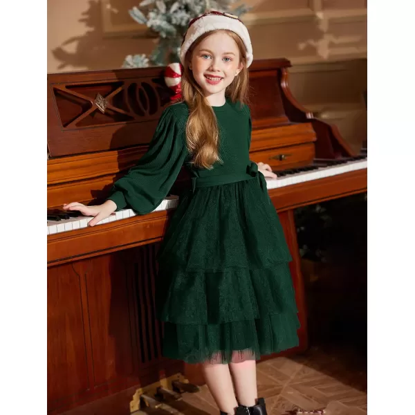 Arshiner Toddler Sweater Dress Little Girls Tutu Fall Winter Puff Long Sleeve Princess Party Birthday Tulle Dresses
