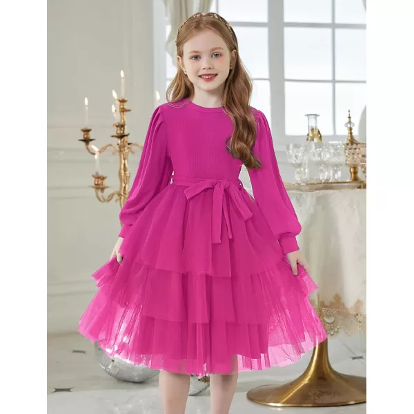 Arshiner Toddler Sweater Dress Little Girls Tutu Fall Winter Puff Long Sleeve Princess Party Birthday Tulle Dresses