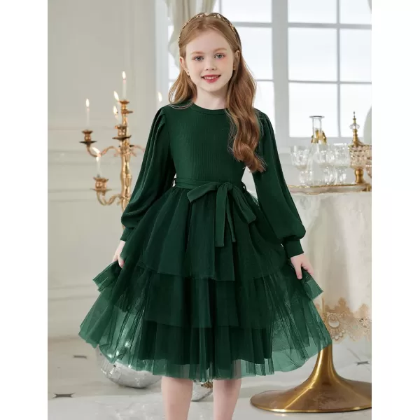 Arshiner Toddler Sweater Dress Little Girls Tutu Fall Winter Puff Long Sleeve Princess Party Birthday Tulle Dresses