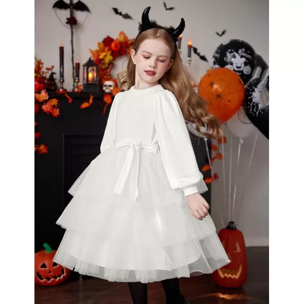 Arshiner Toddler Sweater Dress Little Girls Tutu Fall Winter Puff Long Sleeve Princess Party Birthday Tulle Dresses