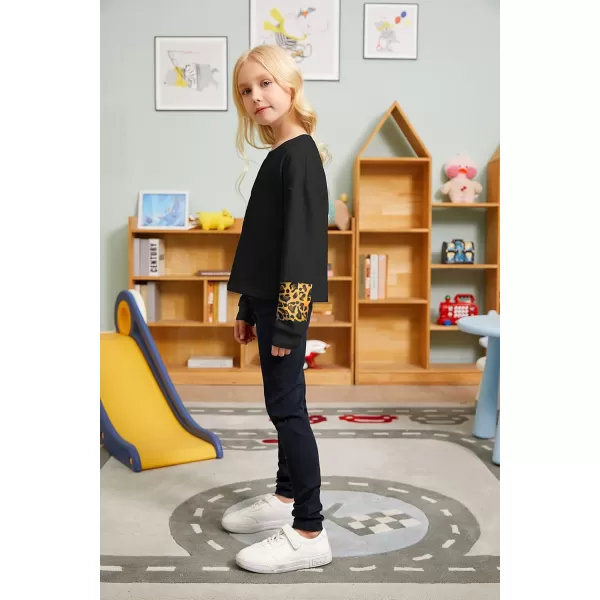 Arshiner Girls Crop Tops Kids Long Sleeve Pullover Sweatshirts Girls Cropped Crewneck Sweatshirt for 5-14 Years Teen Girls