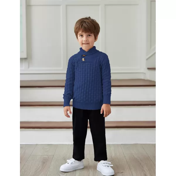 Arshiner Boys Crewneck Long Sleeve Textured Ribbed Edge Pullover Sweaters Button Up Knitted Sweater Tops