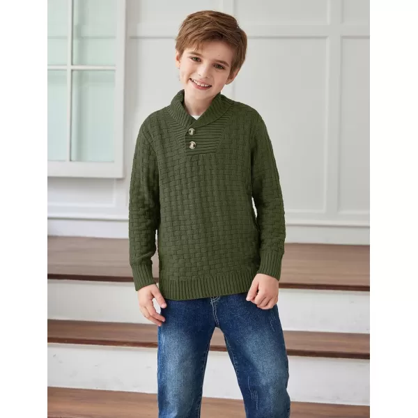 Arshiner Boys Crewneck Long Sleeve Textured Ribbed Edge Pullover Sweaters Button Up Knitted Sweater Tops