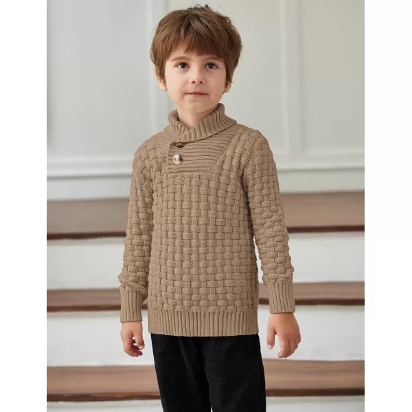 Arshiner Boys Crewneck Long Sleeve Textured Ribbed Edge Pullover Sweaters Button Up Knitted Sweater Tops