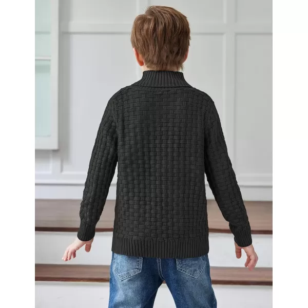 Arshiner Boys Crewneck Long Sleeve Textured Ribbed Edge Pullover Sweaters Button Up Knitted Sweater Tops