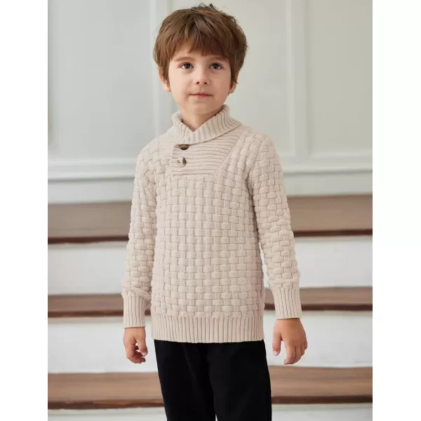 Arshiner Boys Crewneck Long Sleeve Textured Ribbed Edge Pullover Sweaters Button Up Knitted Sweater Tops
