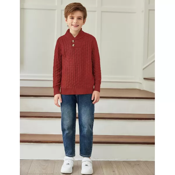 Arshiner Boys Crewneck Long Sleeve Textured Ribbed Edge Pullover Sweaters Button Up Knitted Sweater Tops