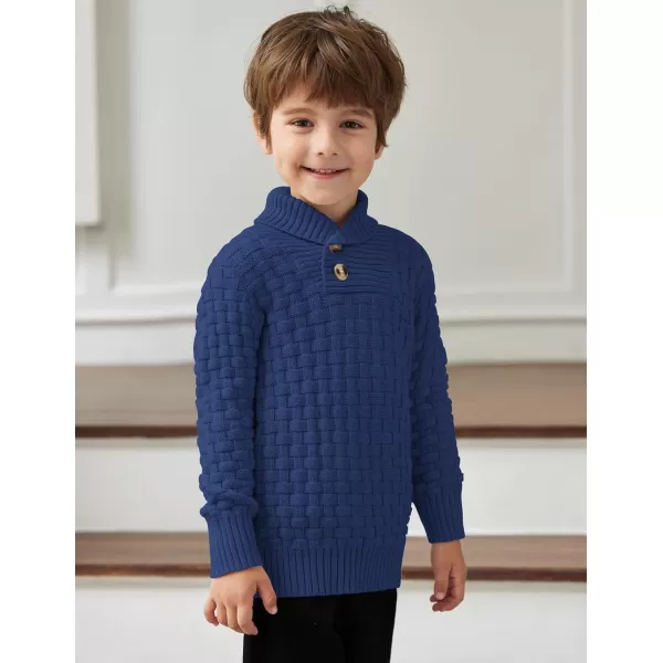 Arshiner Boys Crewneck Long Sleeve Textured Ribbed Edge Pullover Sweaters Button Up Knitted Sweater Tops