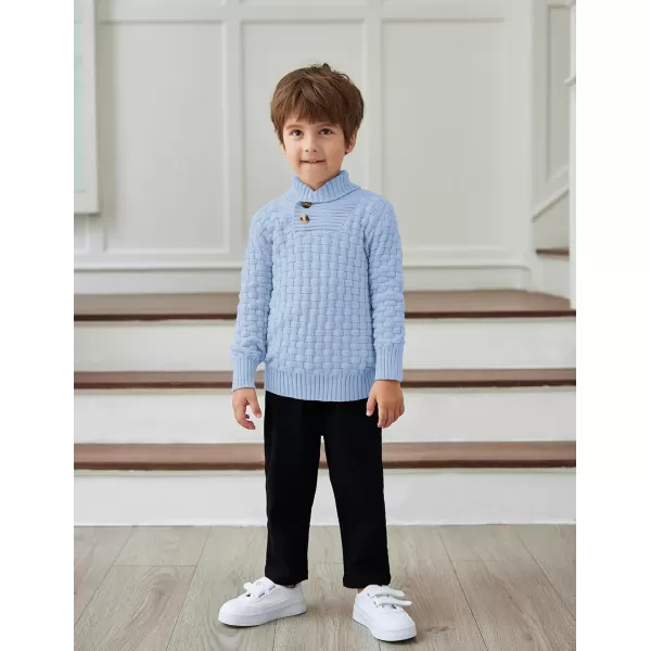 Arshiner Boys Crewneck Long Sleeve Textured Ribbed Edge Pullover Sweaters Button Up Knitted Sweater Tops