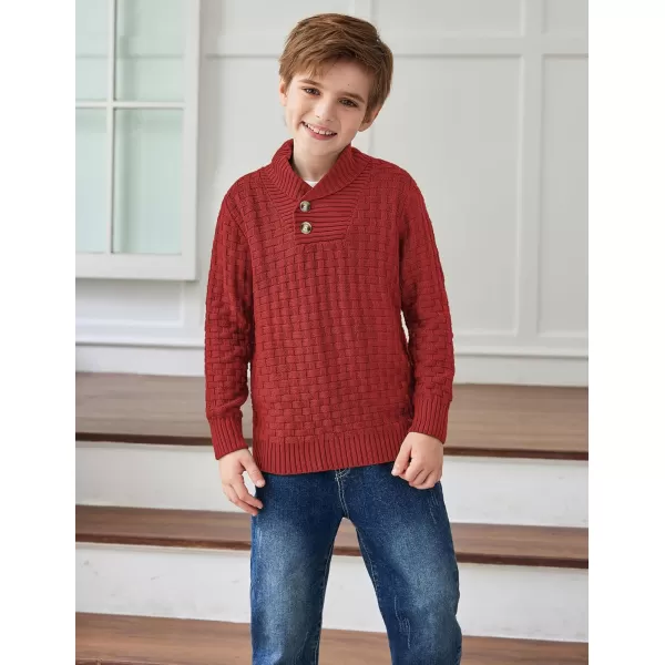 Arshiner Boys Crewneck Long Sleeve Textured Ribbed Edge Pullover Sweaters Button Up Knitted Sweater Tops