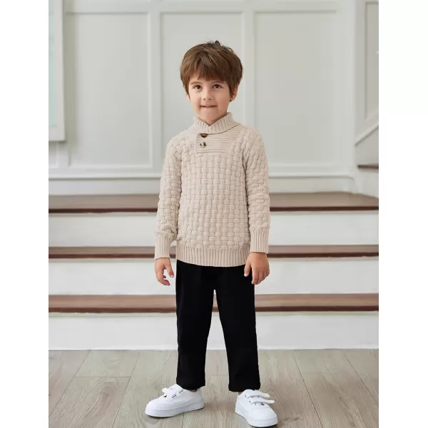 Arshiner Boys Crewneck Long Sleeve Textured Ribbed Edge Pullover Sweaters Button Up Knitted Sweater Tops