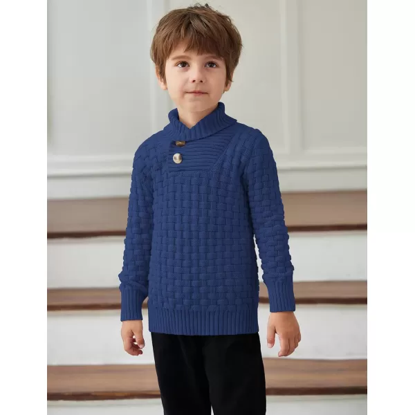 Arshiner Boys Crewneck Long Sleeve Textured Ribbed Edge Pullover Sweaters Button Up Knitted Sweater Tops