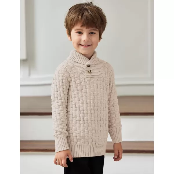 Arshiner Boys Crewneck Long Sleeve Textured Ribbed Edge Pullover Sweaters Button Up Knitted Sweater Tops