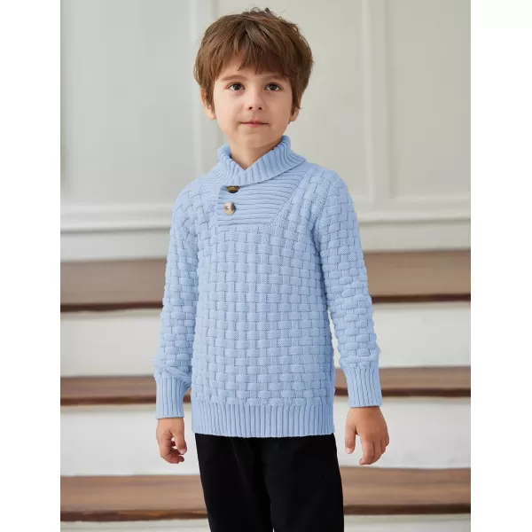 Arshiner Boys Crewneck Long Sleeve Textured Ribbed Edge Pullover Sweaters Button Up Knitted Sweater Tops