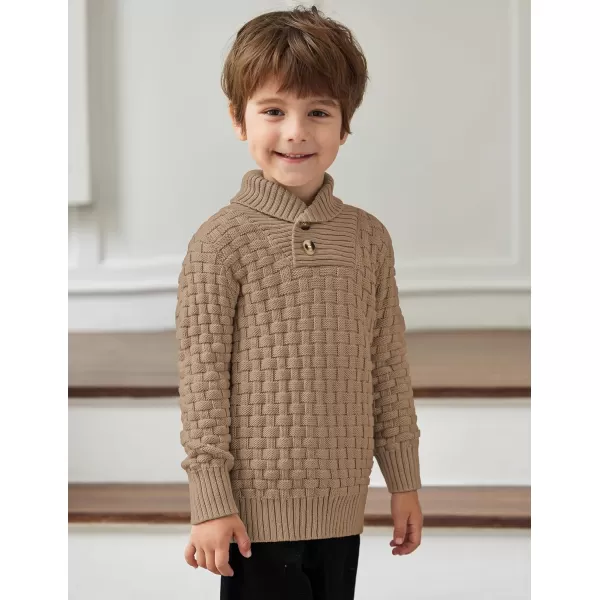 Arshiner Boys Crewneck Long Sleeve Textured Ribbed Edge Pullover Sweaters Button Up Knitted Sweater Tops