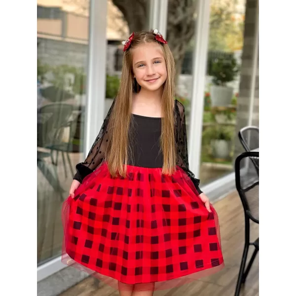 Arshiner Girl Tulle Dress Puff Long Sleeve Teen Girls Party Casual Dresses 5-12Y