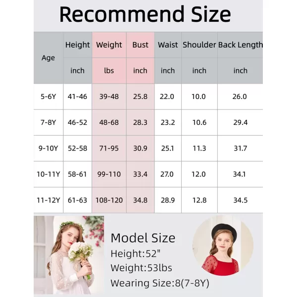 Arshiner Girl Tulle Dress Puff Long Sleeve Teen Girls Party Casual Dresses 5-12Y