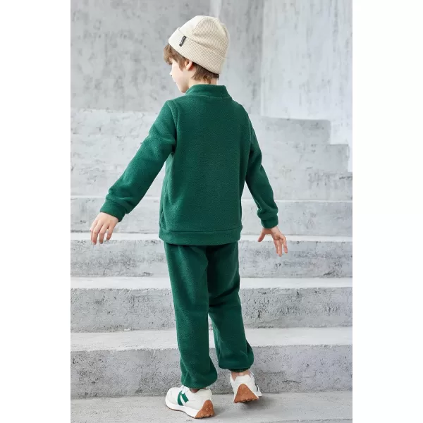 Arshiner Toddler Boys Letter Embroidery Half Zip Sweatshirt &amp; Pants Set Fuzzy Fleece Fall Winter Outfits 2~6 Years