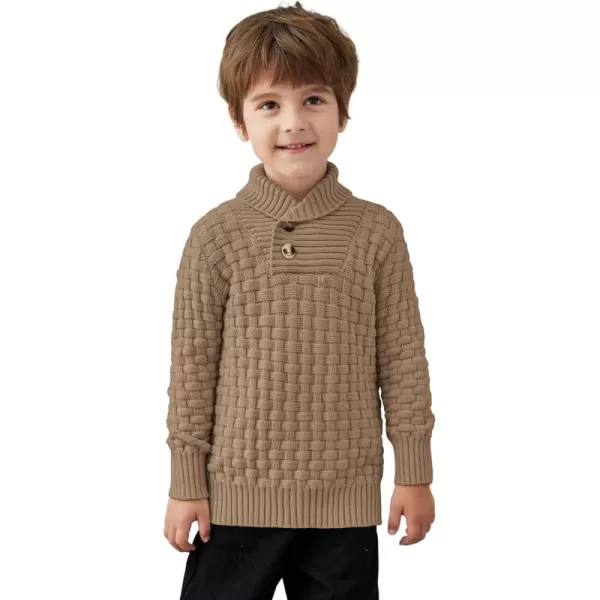 Arshiner Boys Crewneck Long Sleeve Textured Ribbed Edge Pullover Sweaters Button Up Knitted Sweater Tops