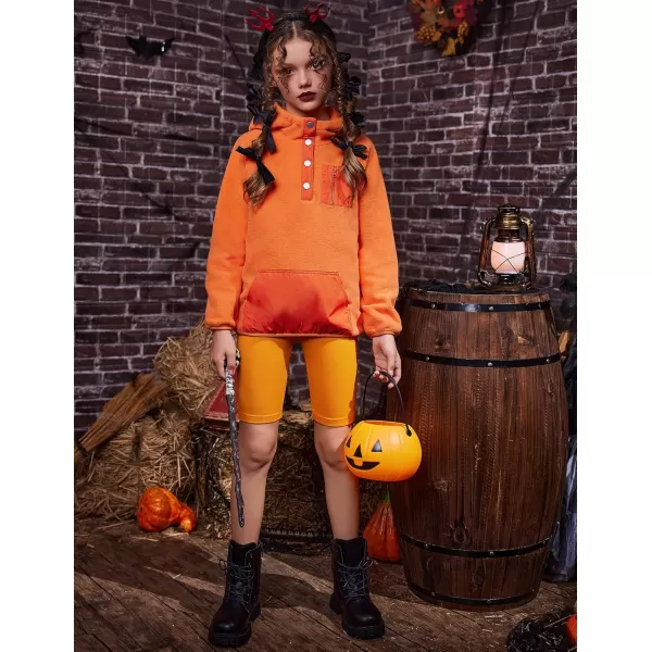 Arshiner Girls Fleece Pullover Hooded Sweatshirt Colorblock Sherpa Hoodie for Teen Girl Winter Button Jacket Coat with Pocket