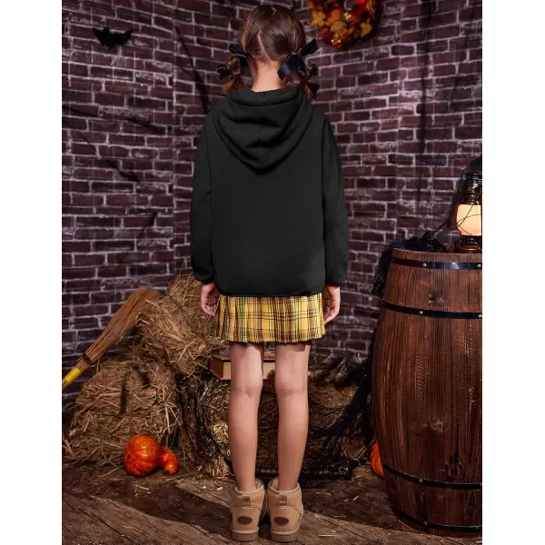 Arshiner Girls Fleece Pullover Hooded Sweatshirt Colorblock Sherpa Hoodie for Teen Girl Winter Button Jacket Coat with Pocket