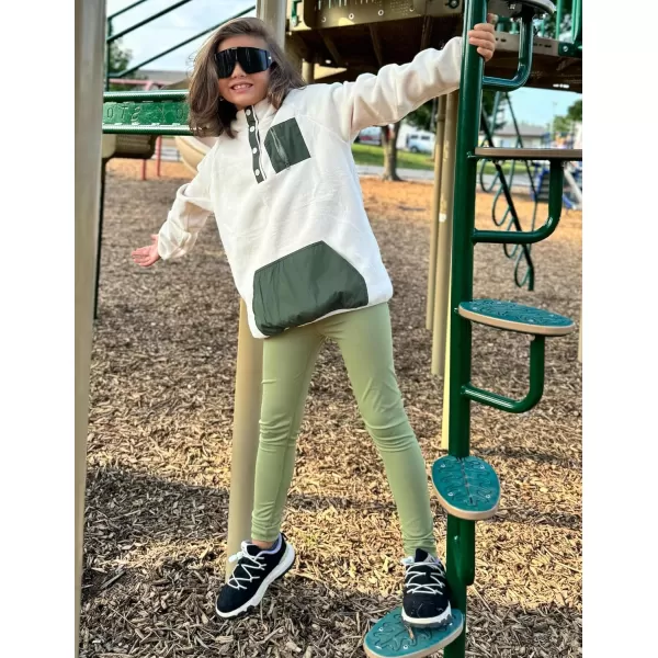 Arshiner Girls Fleece Pullover Hooded Sweatshirt Colorblock Sherpa Hoodie for Teen Girl Winter Button Jacket Coat with Pocket